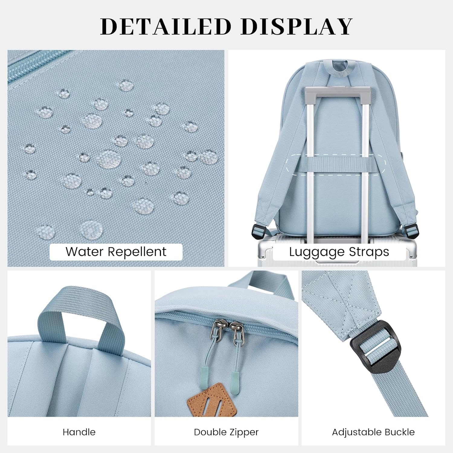 Lohol Classic Backpack for School Travel College, Durable Water Resistant Bookbag image number 6