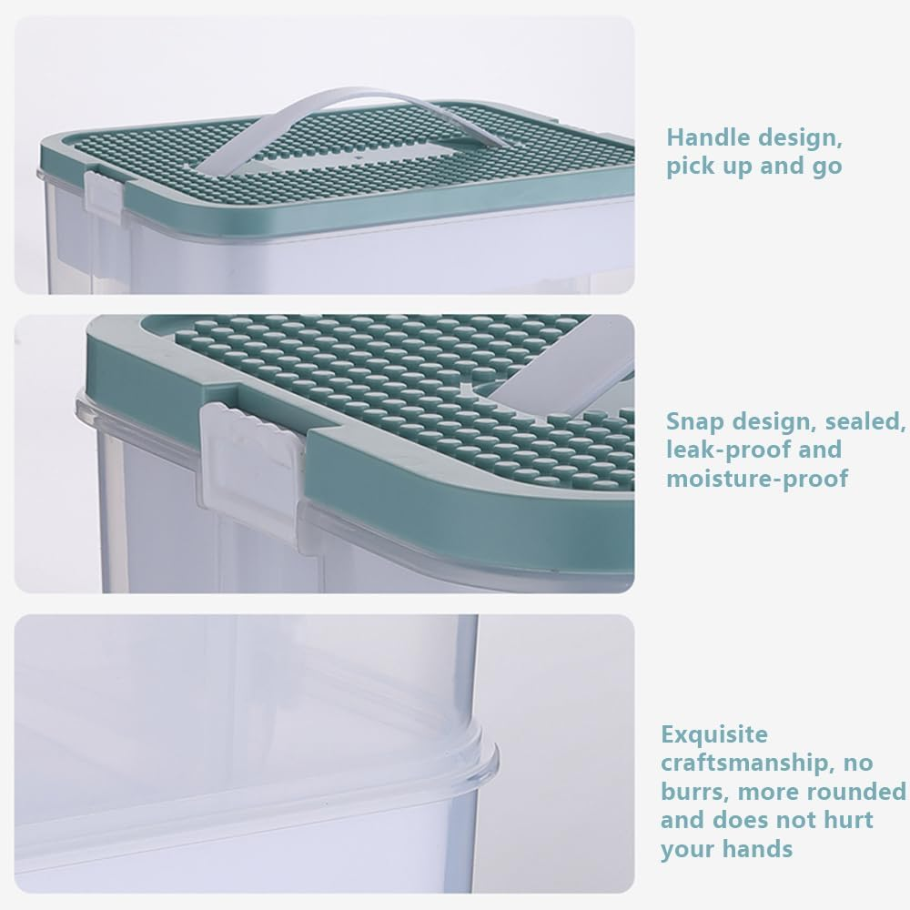 Stackable Storage Box &ndash; 3-Layer Organizer with Multiple Compartments for Building Blocks, Toy Cars, Figures & Small Parts, Durable Plastic Storage Case image number 6