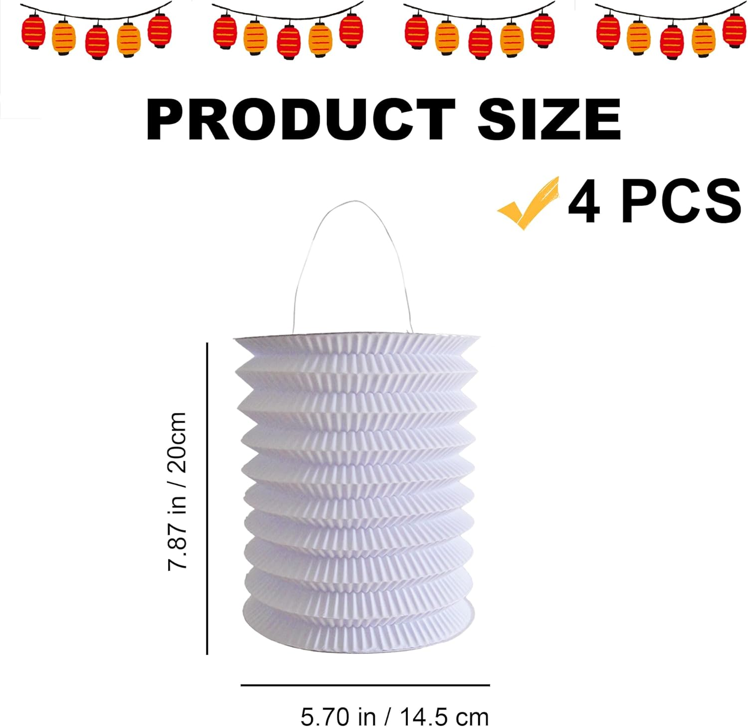 Hezhou 4 Pieces Hanging Lantern Paper Lanterns Lanterns Lantern Outdoor Lanterns Cylindrical Garden Lantern Paper Balloon Lantern Outdoor Party Decoration for Creative DIY Projects Wedding Birthday image number 4