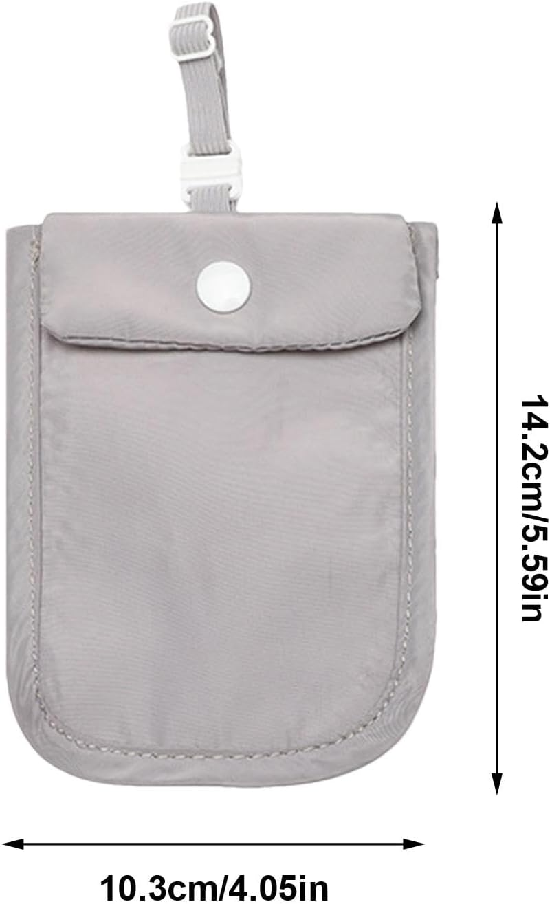 Whnbuij Undercover Bra Wallet - Secret Hidden Pocket with Adjustable Elastic Strap, Underwear Bra Bag, Gray, Siehe Beschreibung, See Description image number 1
