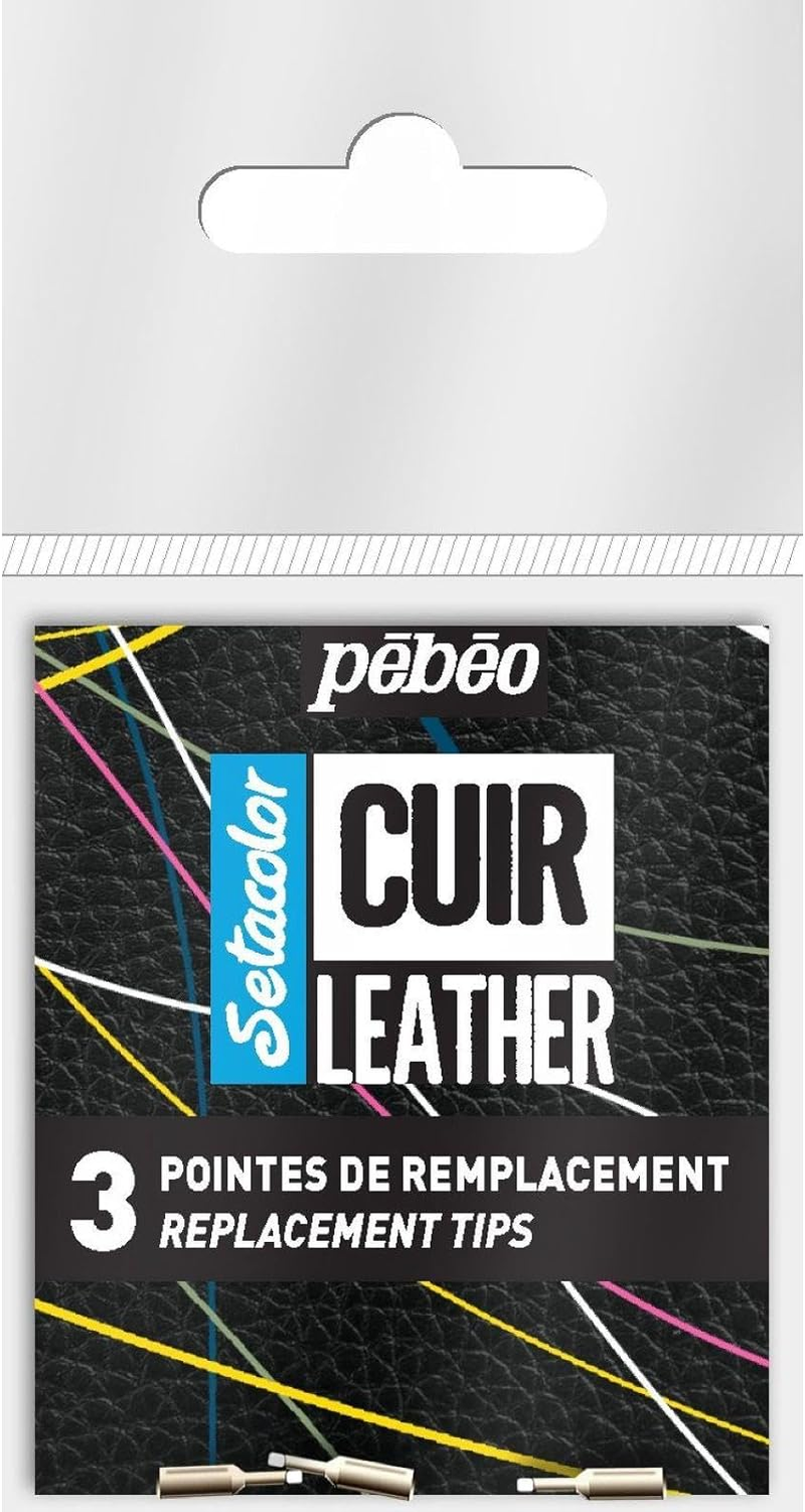 Pebeo Water-Based Acrylic Markers, for Customizing and Repairing Leather and Synthetic Leather Products, Set of 3