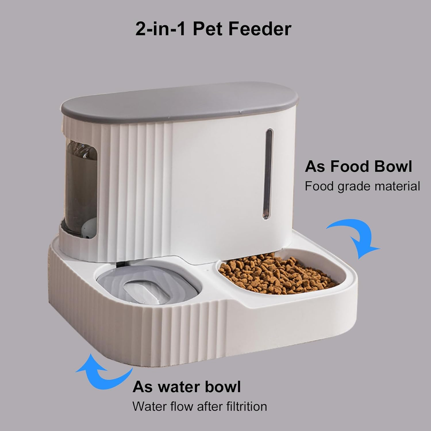 Automatic Dog Cat Feeder and Water Dispenser, Gravity Pet Feeder and Water Dispenser Set for Small Medium Dog Puppy Kitten image number 3