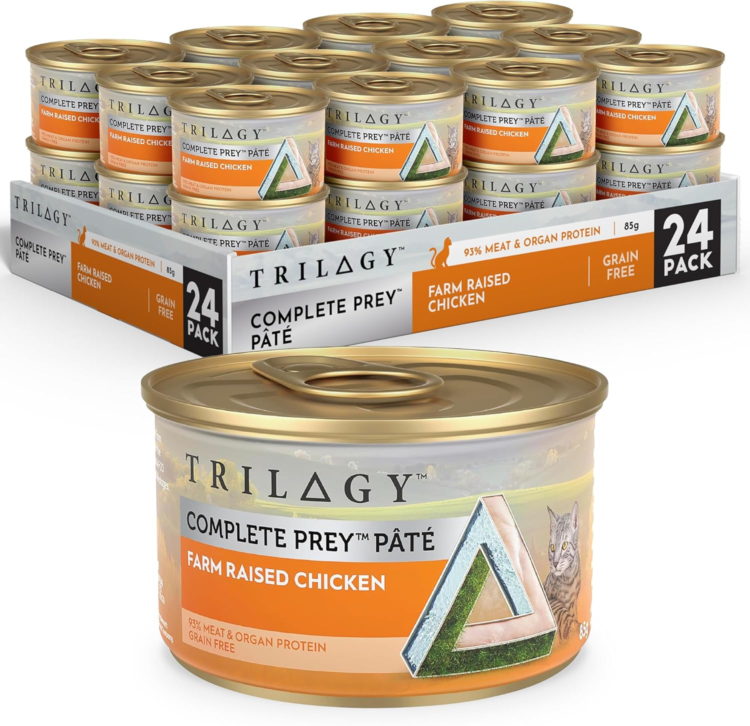 Trilogy Complete Prey P&acirc;t&eacute; Wet Cat Food, Wild Caught Salmon, 24X85G, Grain Free Natural P&acirc;t&eacute;, 88% Meat & Organ Protein for Healthy Muscles and Hydration image number 4