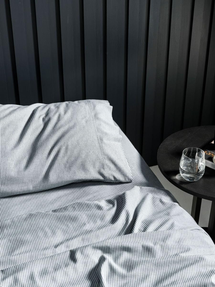 Line House Rejeaneration Adrie Bed Sheet Set, Charcoal, King Bed image number 2