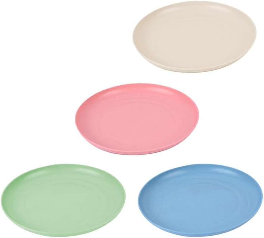 Wheat Straw Cat Dish - Whisker Fatigue Free Food Bowl, Wide and Small Pet Plate, 4Pcs Shallow Feeding Dish for Wet Food image number 5