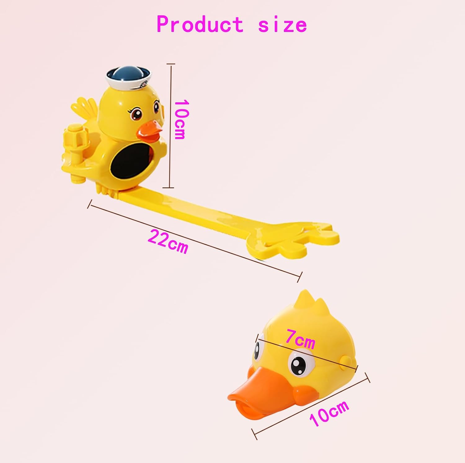 Kids Faucet Extender 2-Piece Set, Cute Yellow Duck Design, Safe Bathroom Sink Helper for Toddlers and Babies, Faucet Extender and Faucet Switch Extender image number 4