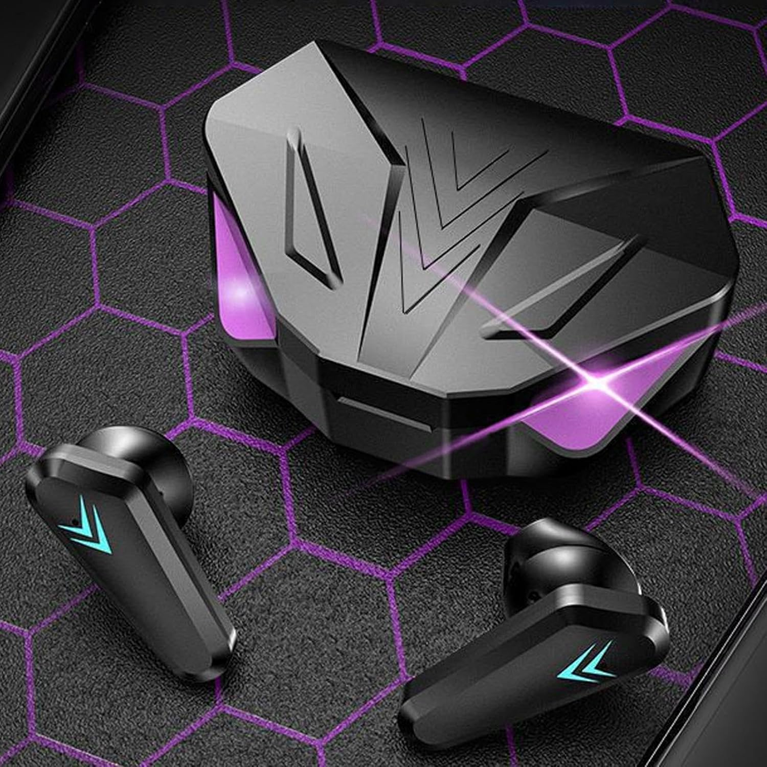 Wezalget Wireless Earbuds | Wireless Game Earbuds - Low Latency Earpiece with Light Mode Battery Display for Running Charging Women Work Sports Game Gym Phone image number 1