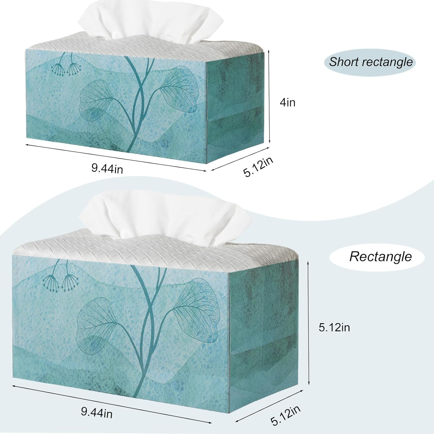 Tissue Box Cover PU Leather Tissue Holder Square Facial Tissue Case Facial Paper Organizer Dispenser for Bathroom, Vanity Countertop, Tabletop, Car, Rectangle, Misty Gray image number 7