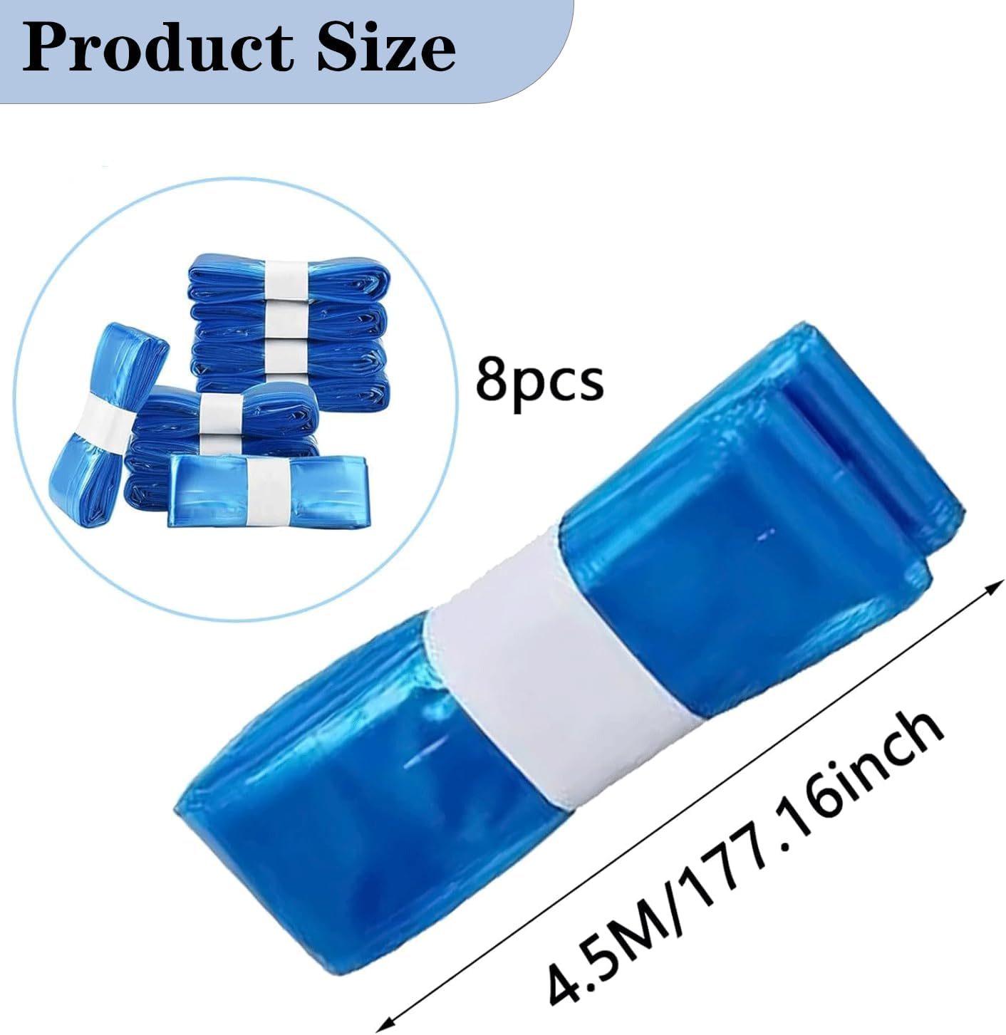 8 Pack-Nappy Bin Refill Bags, 4.5M Odour-Proof Nappy Bin Refill Cassettes,Large Capacity Bags with Most Nappy Bins (4.5M*8Pack/Blue image number 3