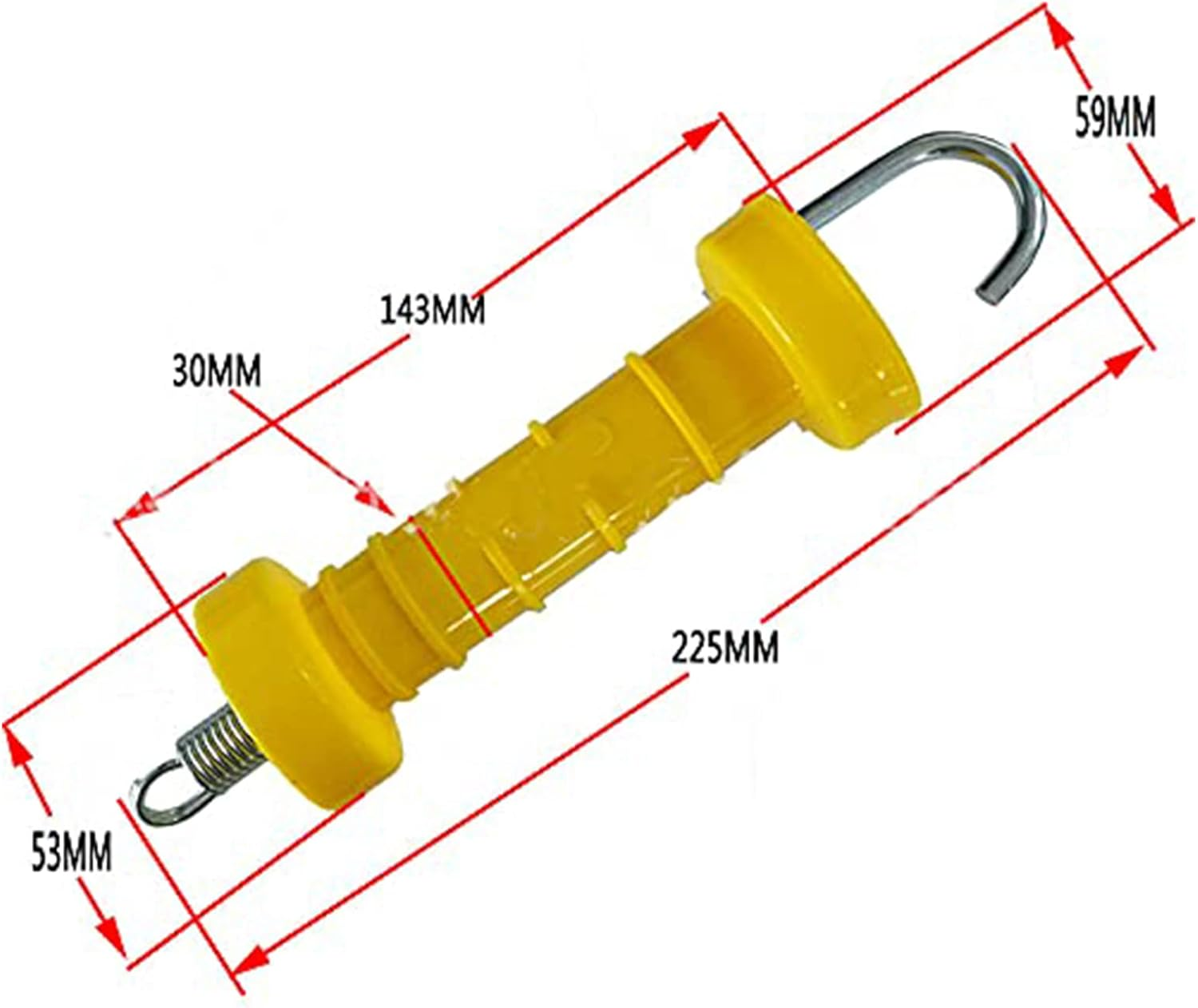 10 Pcs Electric Fence Plastic Gate Handle Insulated Spring Handles,Yellow Hook End image number 4