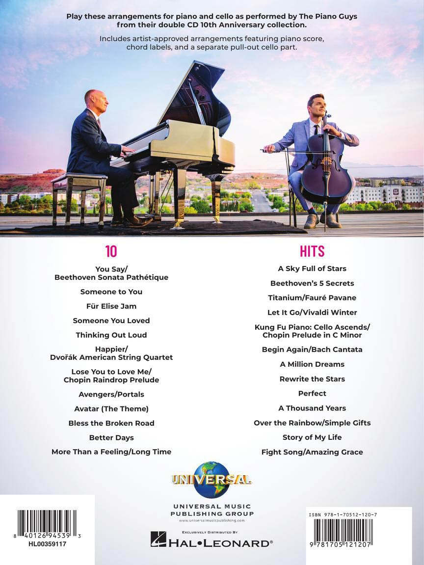 The Piano Guys 10: Matching Songbook with Arrangements for Piano and Cello from the Double CD 10Th Anniversary Collection: Piano with Cello image number 2