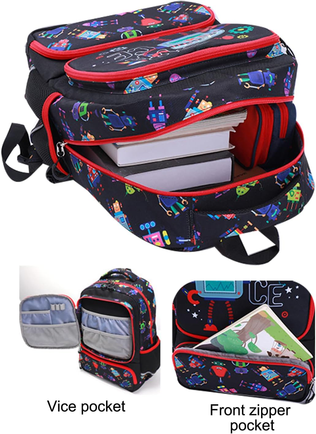 Sellerfun Unisex Child Backpack Cartoon Primary School Bookbag Fit for Boys Girls - Cat image number 4