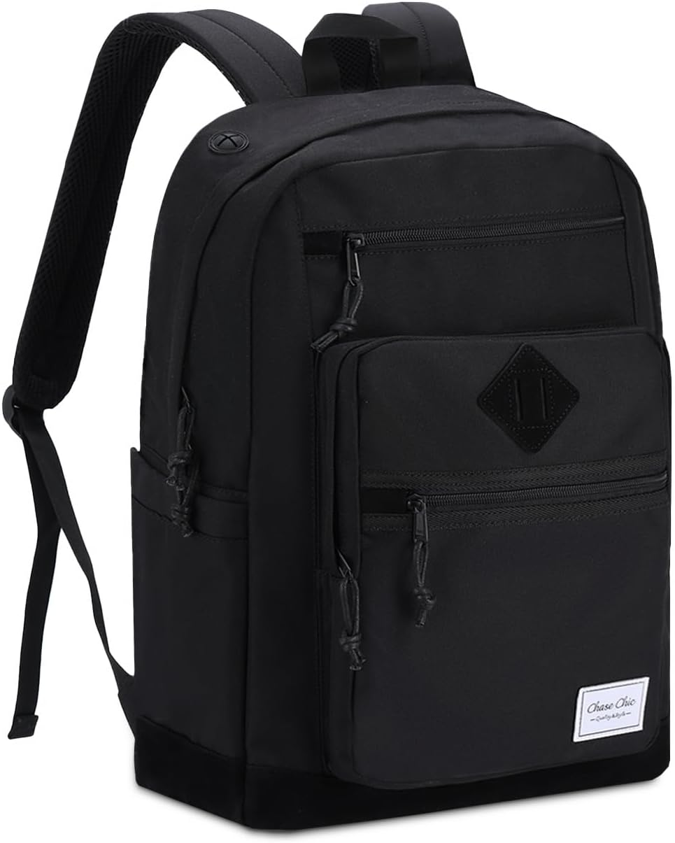 Chase Chic Backpack for Men Women, Causal Travel School Bag 15.6 Inch Lightweight Laptop Backpacks for Teenage Girls Boys
