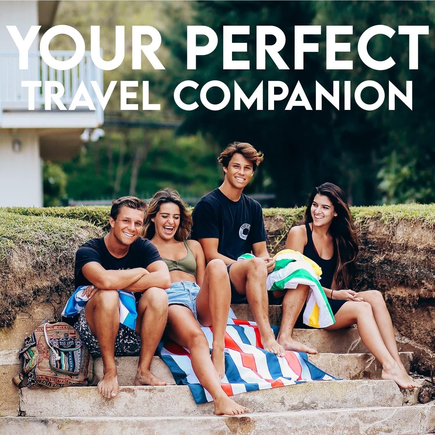 Dock & Bay Beach Towel - Quick Dry, Sand Free - Compact, Lightweight - 100% Recycled - Includes Bag - Summer - Rainbow Skies - Large (160X90Cm, 63X35) image number 3