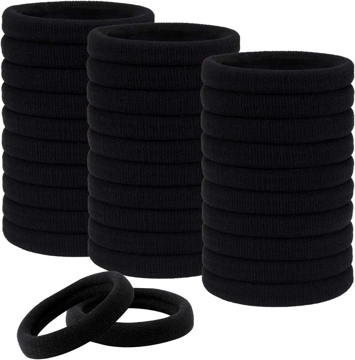 KINDOYO 30 Pack Strong Elastic Hair Ties - Women Girls Soft Hair Bobbles Thick Seamless Cotton Hair Bands Ponytail Holders Hair Accessories
