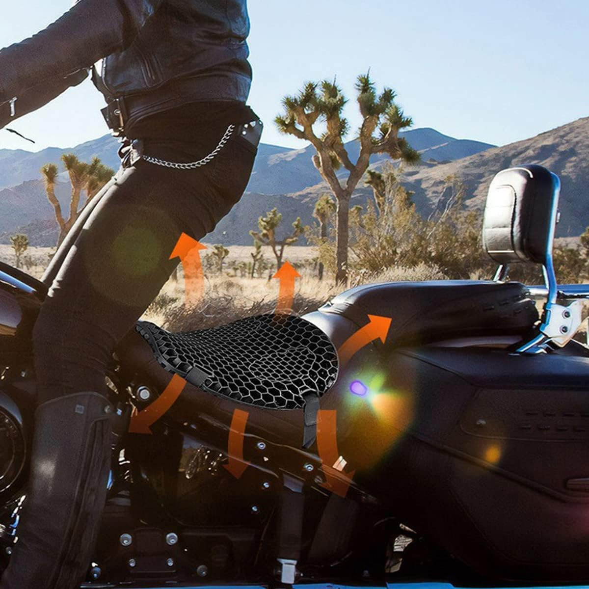 Motorcycle Seat Cover Comfort Gel Seat Cushion Universal Pressure Relief Pad image number 1