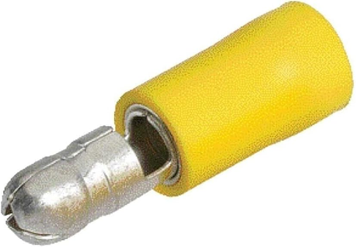 Narva Male Bullet Terminal, 8 Pieces, Yellow, 5.0 Mm Diameter