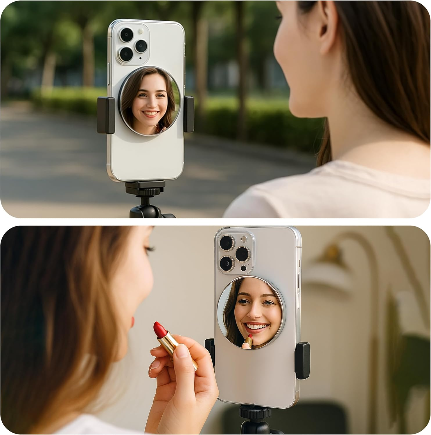 FARWAYVIEW Magnetic Selfie Mirror for Back Camera,Vlog Monitor for Iphone, Camera Mirror, Iphone & All Phones for Selfies (Convex Wide-Angle) image number 2