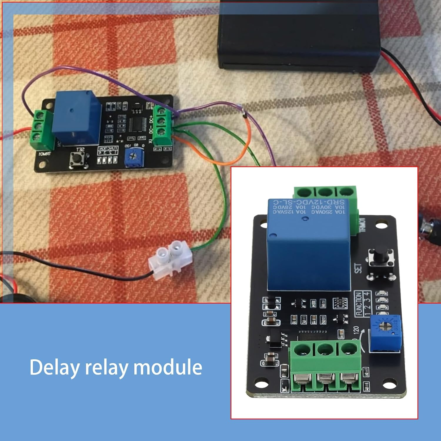 Emsea 2Pcs 12V Time Delay Relay Module Start Delay Switch Module Delay Timer Module Delay off Timer Module Automatically Timer Switch Module image number 4