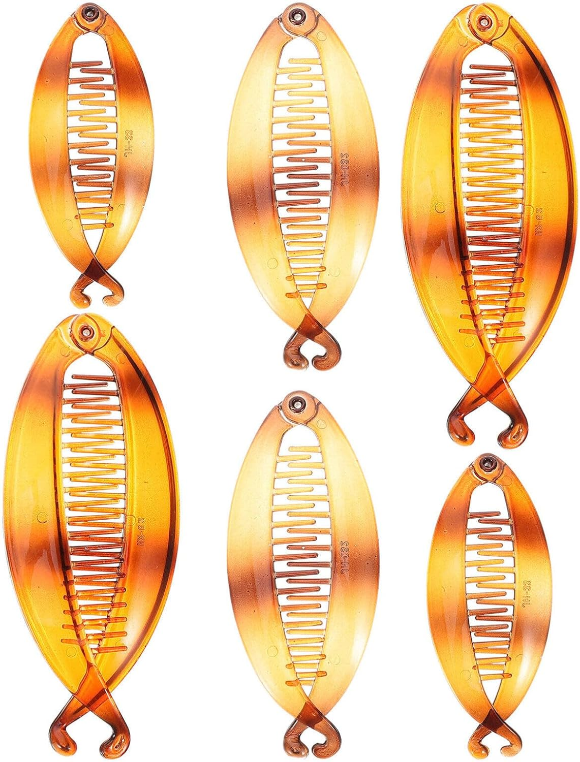 Healvian 6 Pcs Banana Hair Clips for Thick Hair round Hair Ponytail Holder Resin Hair Comb Hair Accessories for Women Girls