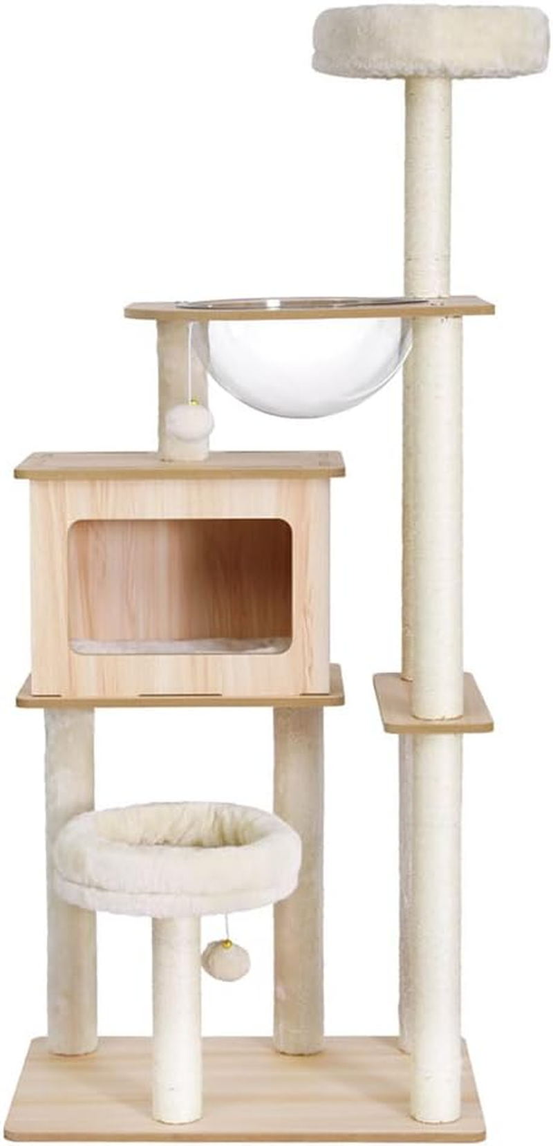 I.Pet Cat Tree Tower Scratching Post Scratcher 142Cm Wood Bed Condo House image number 5