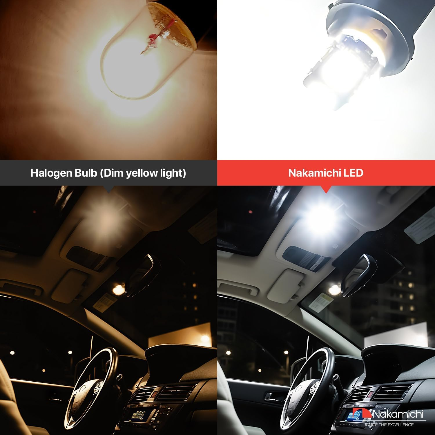 Nakamichi BA9S T4W Car LED Light Bulb BA9 1895 1891 53 57 47830 64111 3893, 12-SMD Extremely Bright Interior Dome Map License Plate Glove Box Panel Reading Replacement Light (Emerald Green, Pack of 2) - Emerald Green image number 4