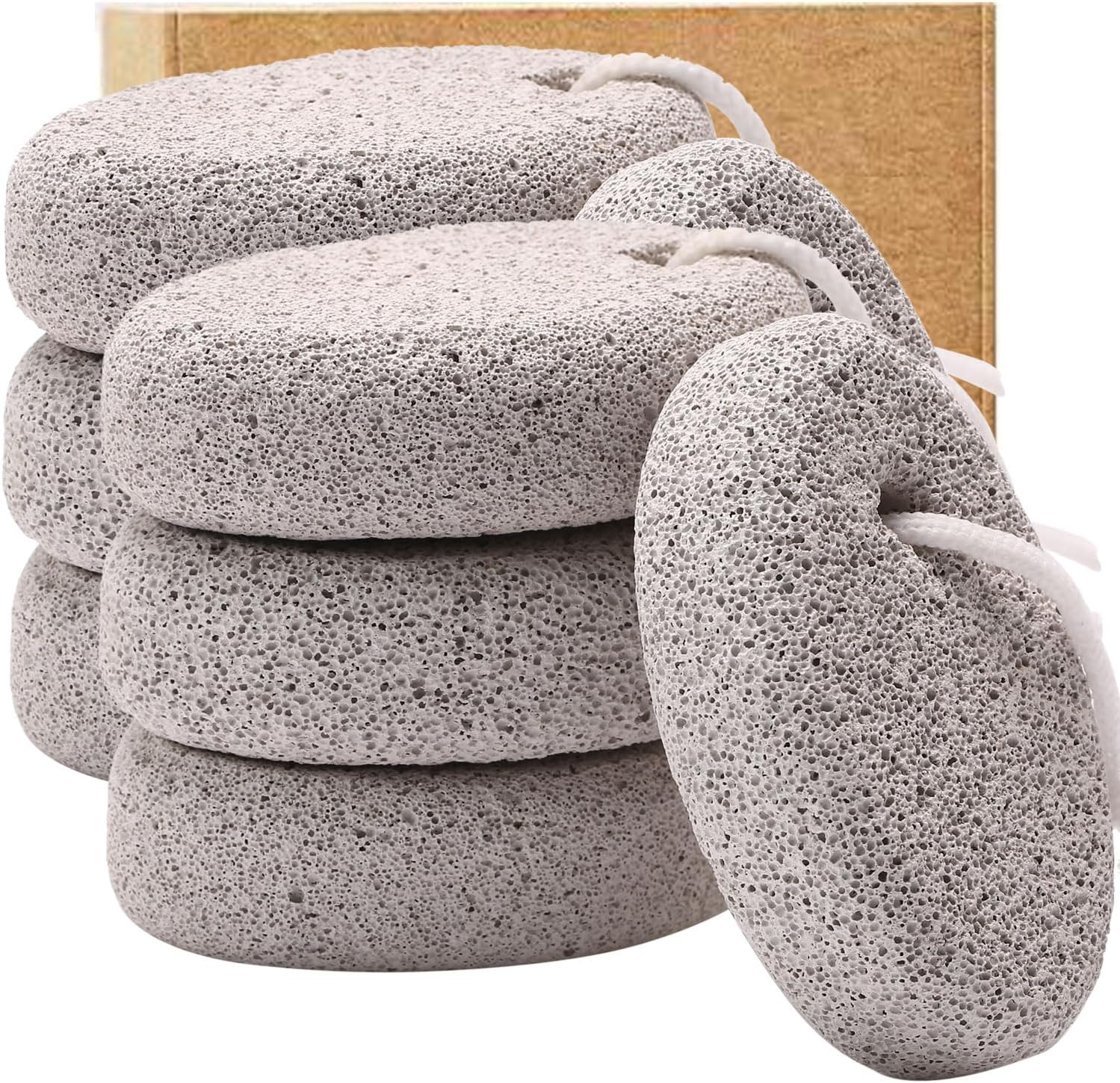 8-Pack Foot Pumice Stone for Feet, Borogo Natural Lava Pedicure Tools Hard Skin Callus Remover for Feet and Hands