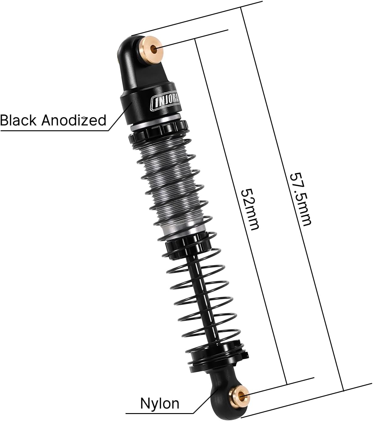 INJORA 52Mm Big Bore Shock Absorber Oil Damper for 1/24 RC Crawler Axial AX24 Upgrade image number 5