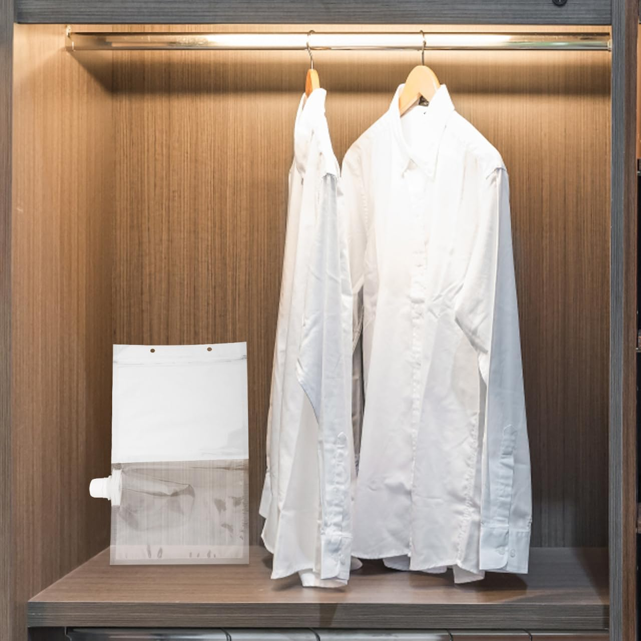 Angoily 10Pcs Reusable Hook Dehumidification Bags for Closet and Kitchen Hanging Moisture Absorber Packs Space-Saving Moisture Control with Clear Monitor Design image number 1