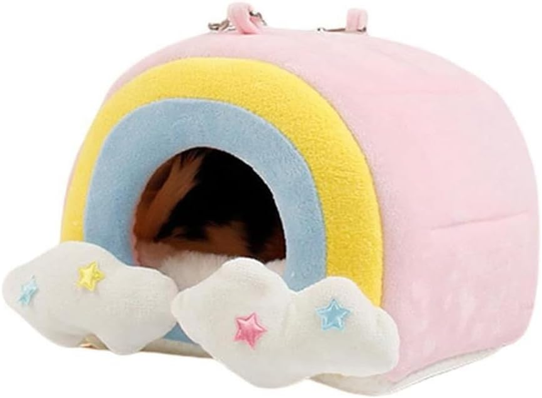 Guinea Pig Bed, Cave Bed Nest Hideout, Warm House Cage Supplies, Small Animal Hideout for Chinchilla, Hamsters, Hedgehog, Machine Washable image number 5