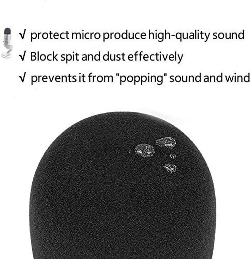 Pop Filter Windscreen Microphone Sponge Foam Cover for Blue Yeti Pro Condenser Mic Black image number 1