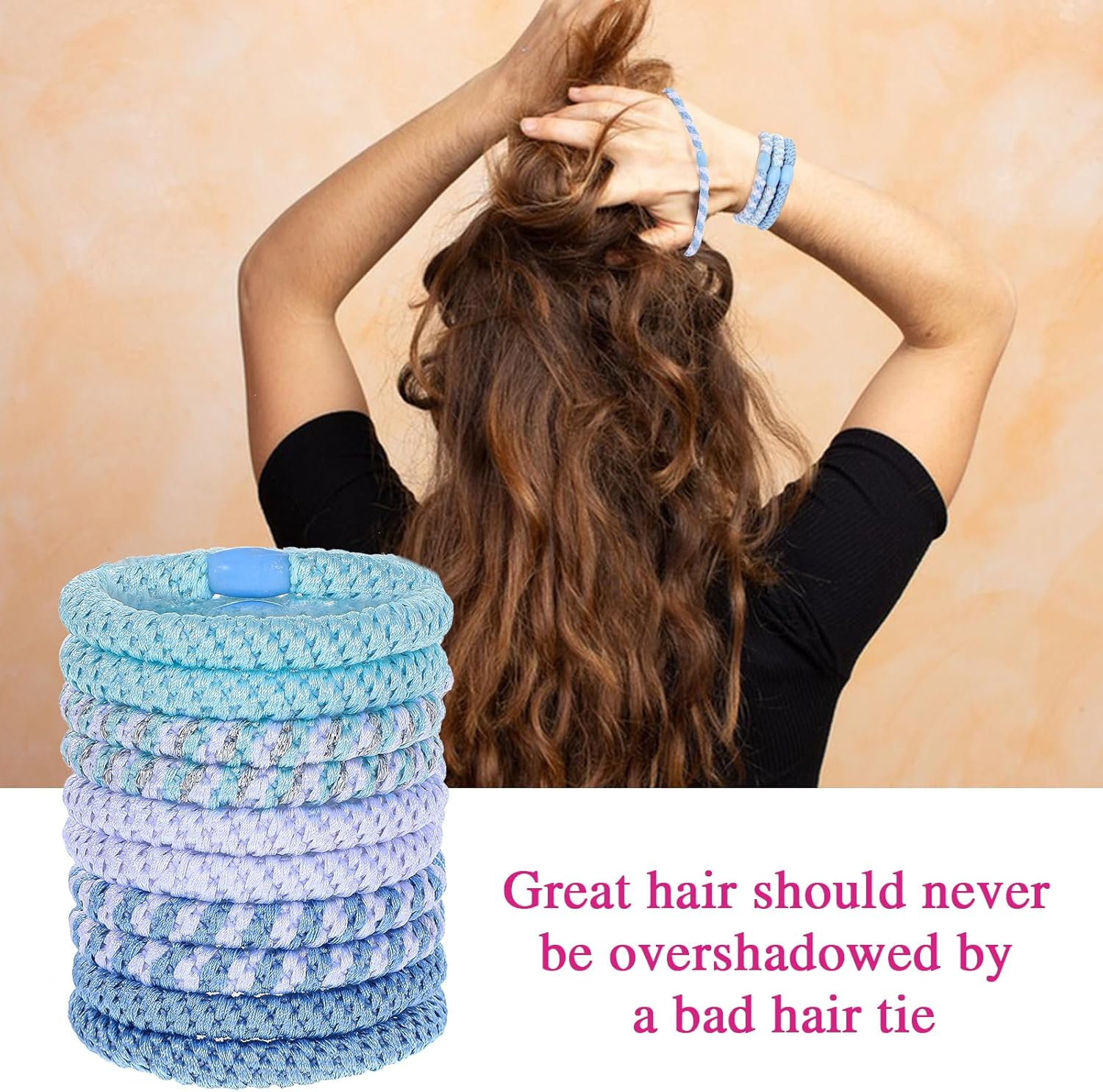 Pack of 10 Original Hair Bobbles for Girls, Soft and Tear-Resistant, Can Be Used as a Bracelet, Desirable for Braids, Ponytail, Sports and Everyday Use image number 6