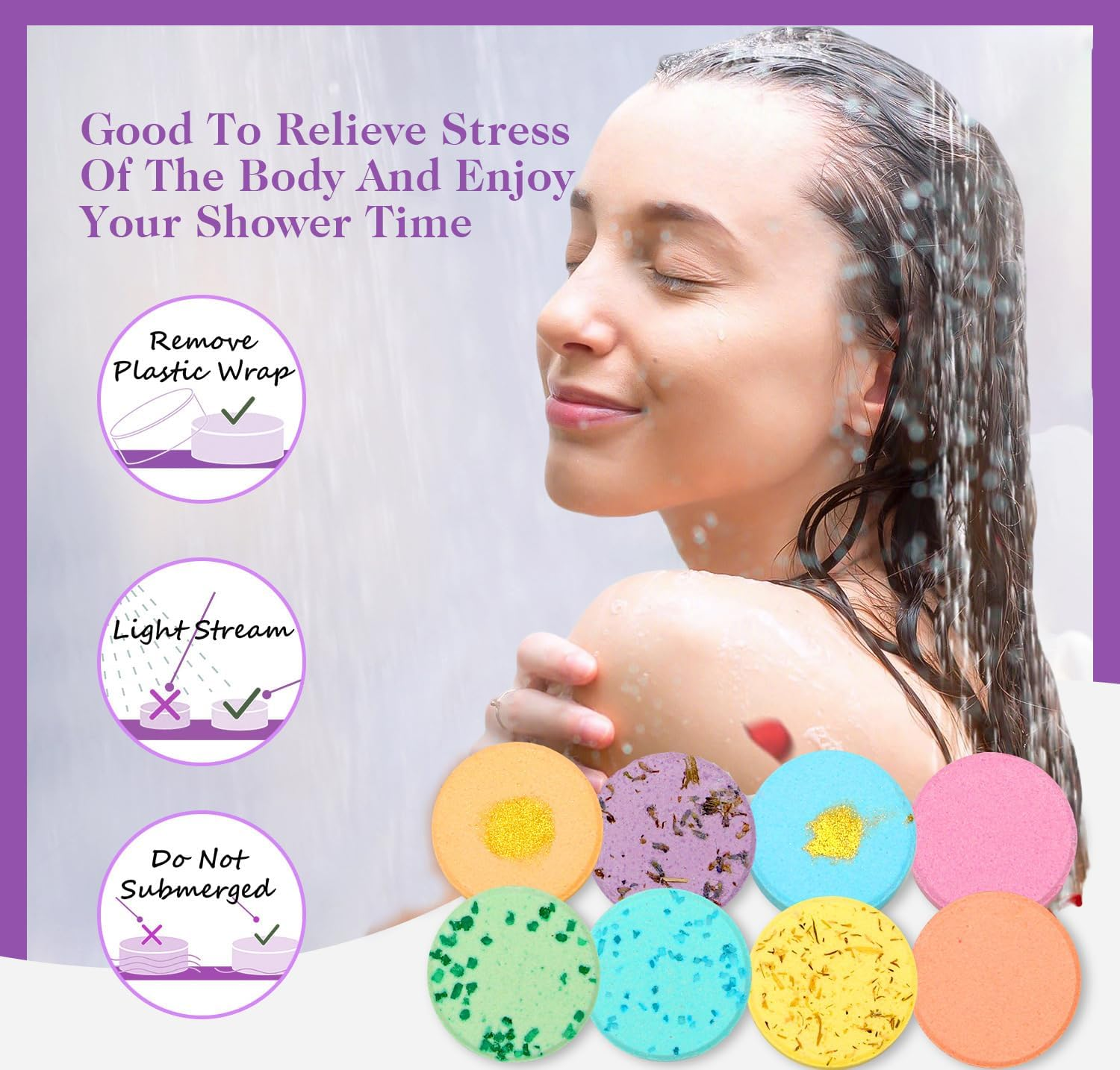 8 Pack Pure Essential Oil Shower Steamers | Aromatherapy for Stress Relief & Home Spa Relaxation | Elegant Gift Box - Perfect for Mother'S Day, Birthday, Valentine'S Day image number 1