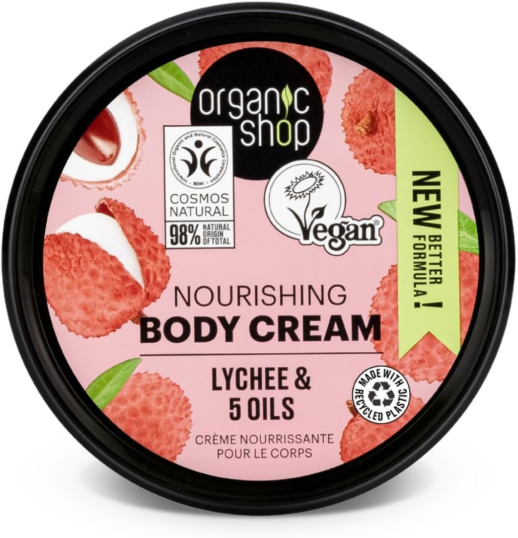 Organic Shop Pink Lychee and 5 Oils Body Cream, 250 Ml image number 2