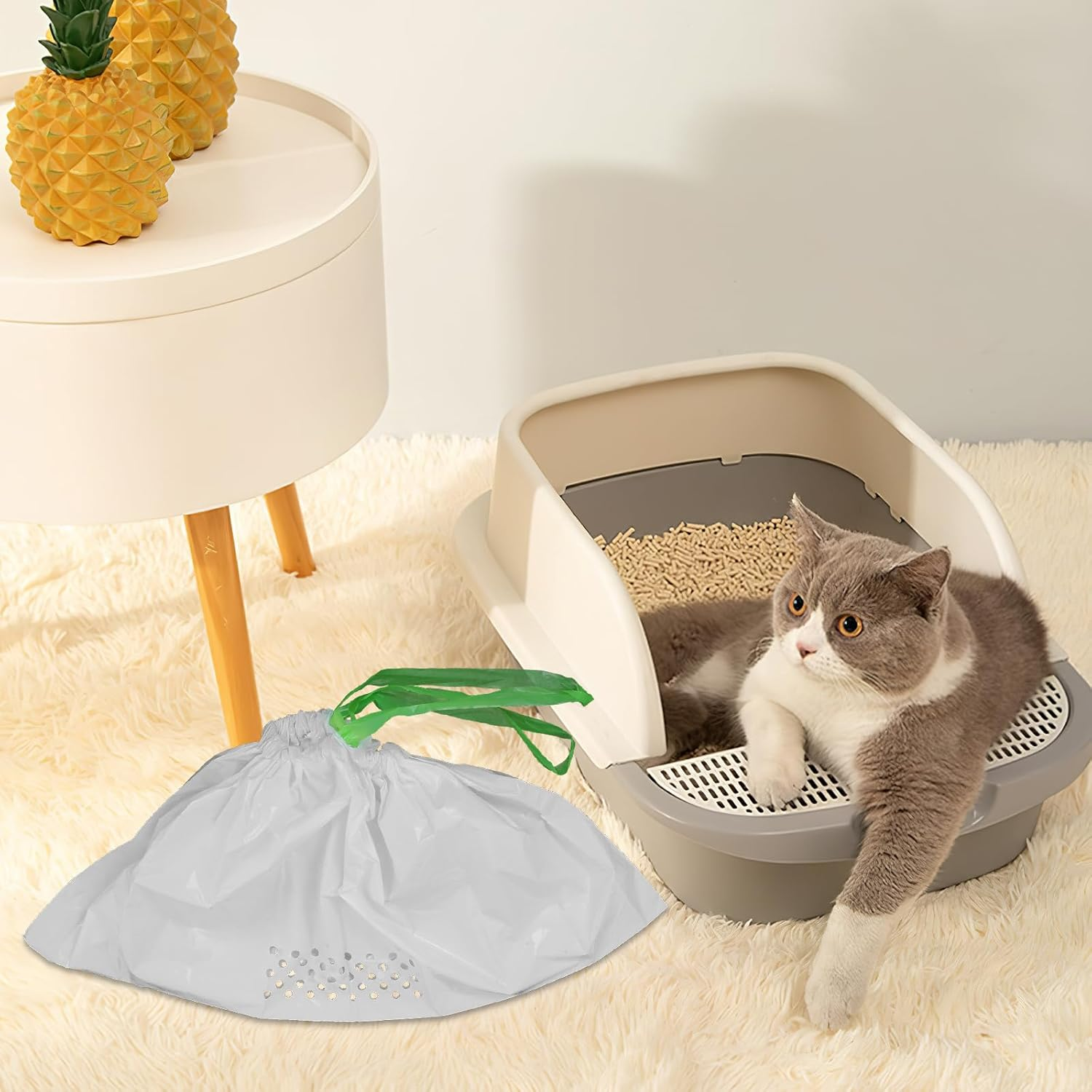 Iplusmile Pack of 7 Pet Cat Litter Filter Bags for Dogs Cat Litter Bag Liner Disposable Bin Bags Litter Tray Bag Cat Waste Bag Cat Litter Filter Bag image number 4