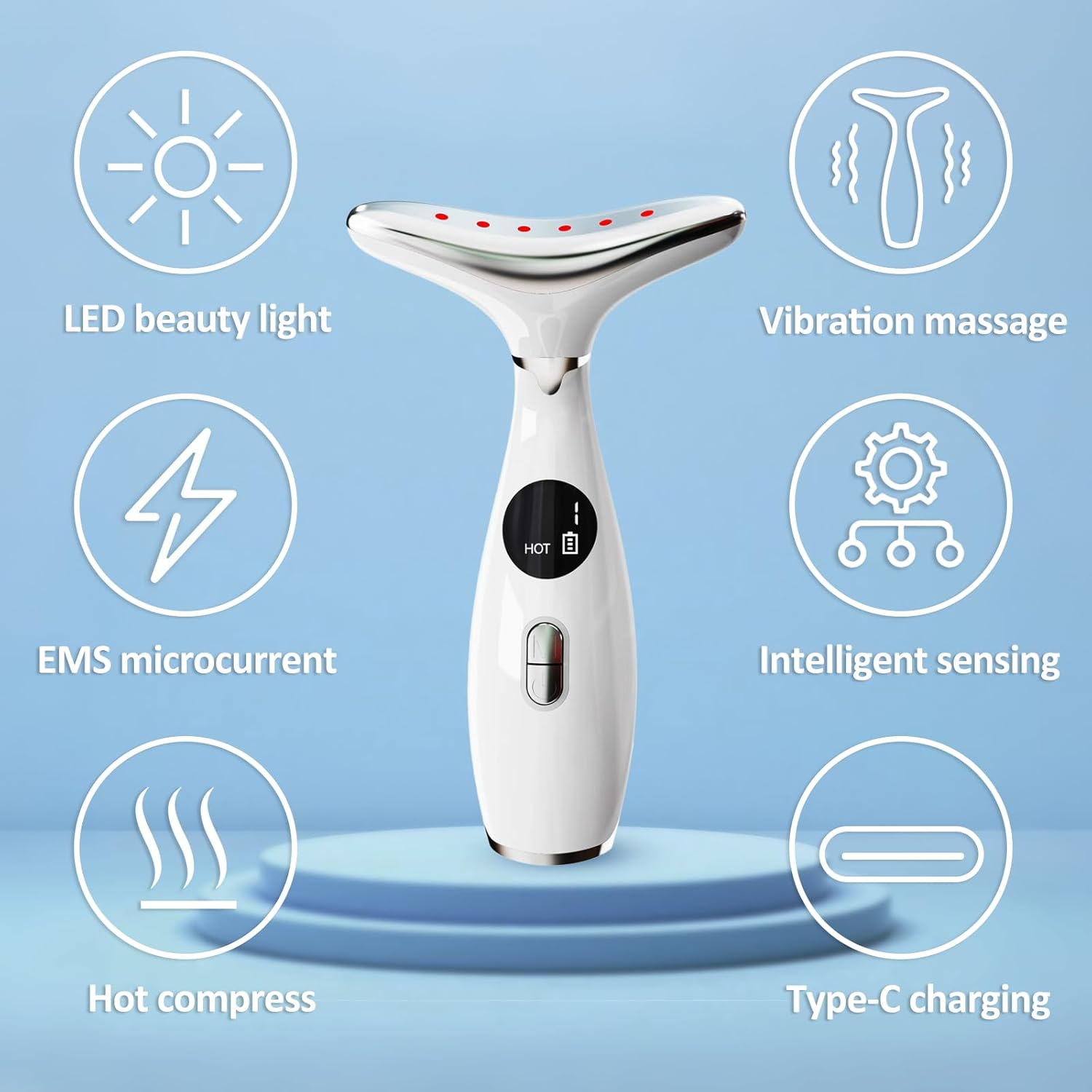 Roobuck EMS Face Lifting Massager for Face & Neck - Portable Anti-Wrinkle Skin Tightening Device, Beauty Therapy Tool for Daily Skincare & Full Body Use