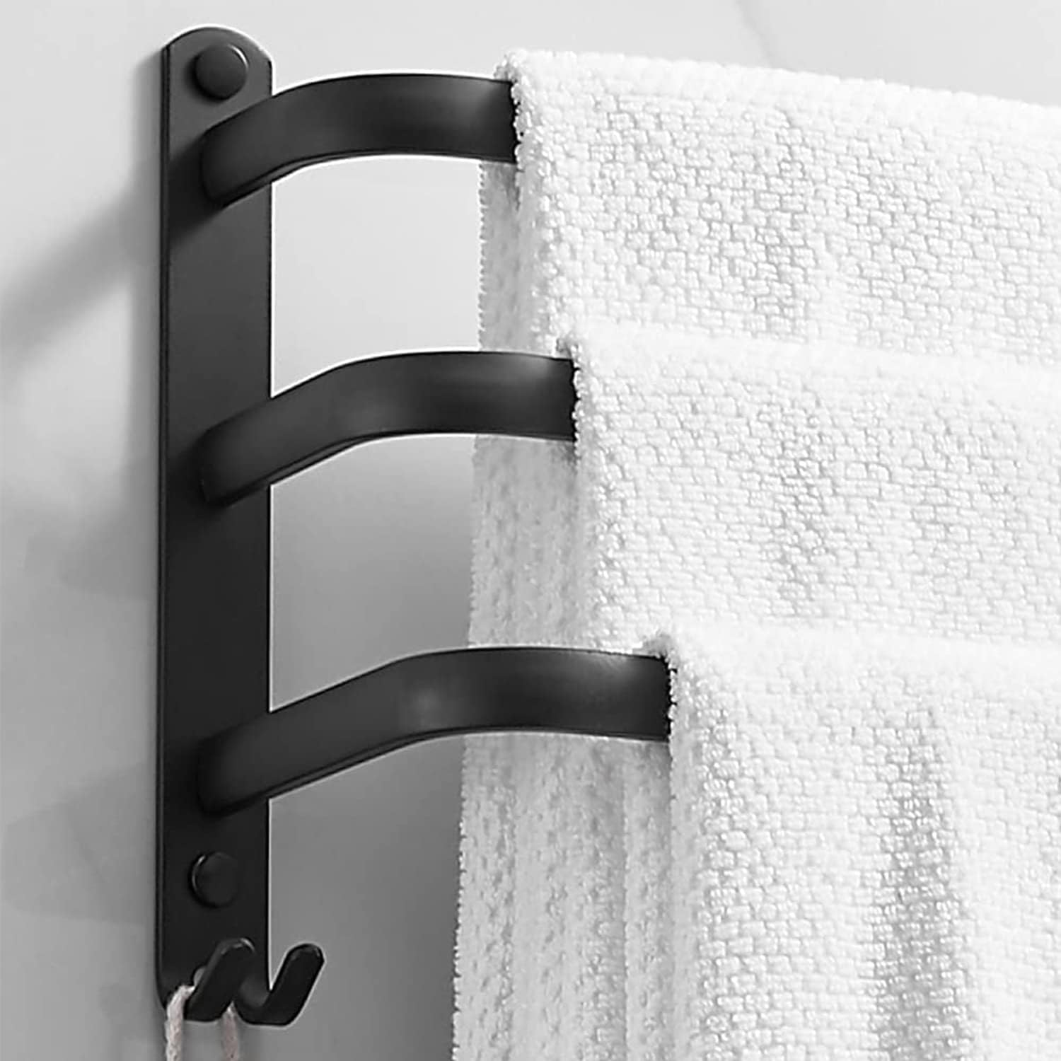 50CM Bath Towel Bars Towel Racks for Bathroom Lavatory, Bathroom Accessories 3-Tiers Ladder Hand Towel Holder with 2-Hooks, Wall Mount Towel Hanger Rail for Washroom Kitchen Space Saving 3 Bars image number 6
