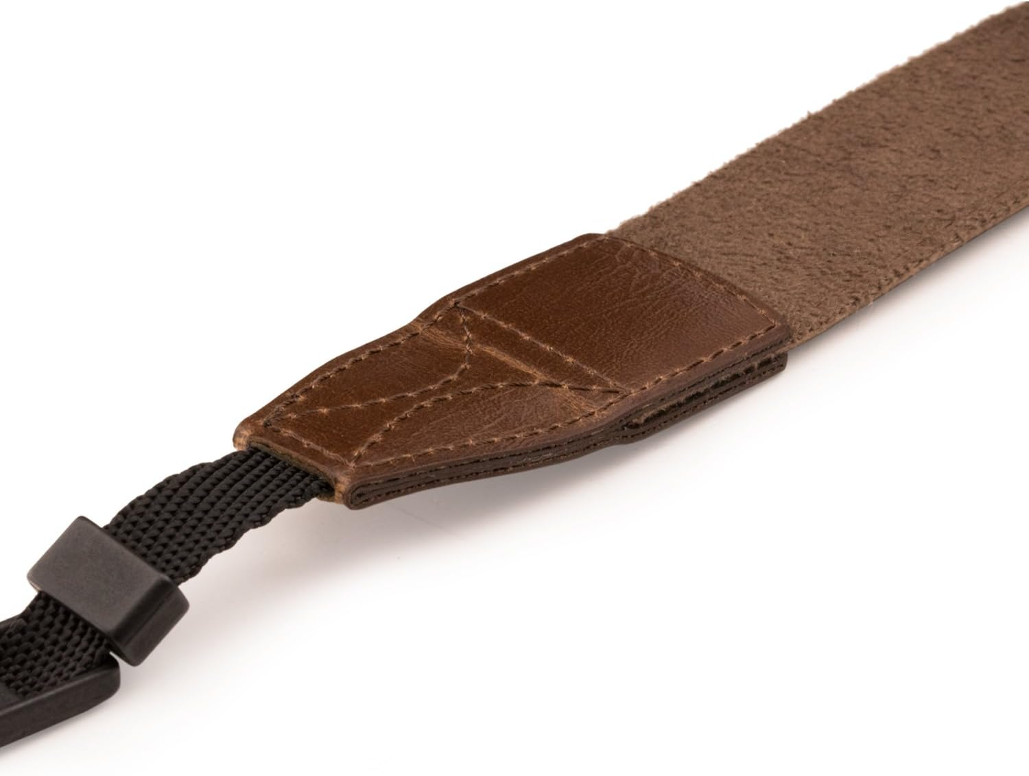 Megagear SLR, DSLR Leather Shoulder or Neck Strap for Canon, Nikon, Samsung, Olympus, Sony, Fujifilm, Panasonic - Dark Brown - Black image number 5
