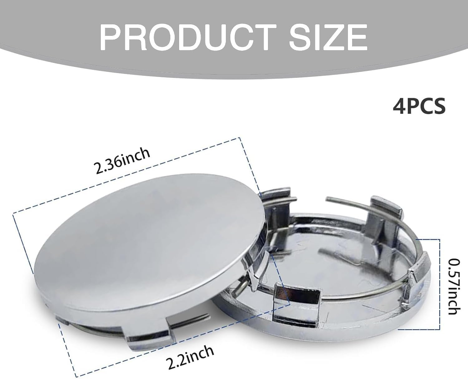 Wzenclave 4 Pcs Car Wheel Hub Center Cap ABS Rust-Proof Durable Snap-In Anti-Falling Fastening Installation Accessories 60Mm OD 58Mm ID for Most Cars Car Modification Wheel Hub Universal Wheel Cover image number 5