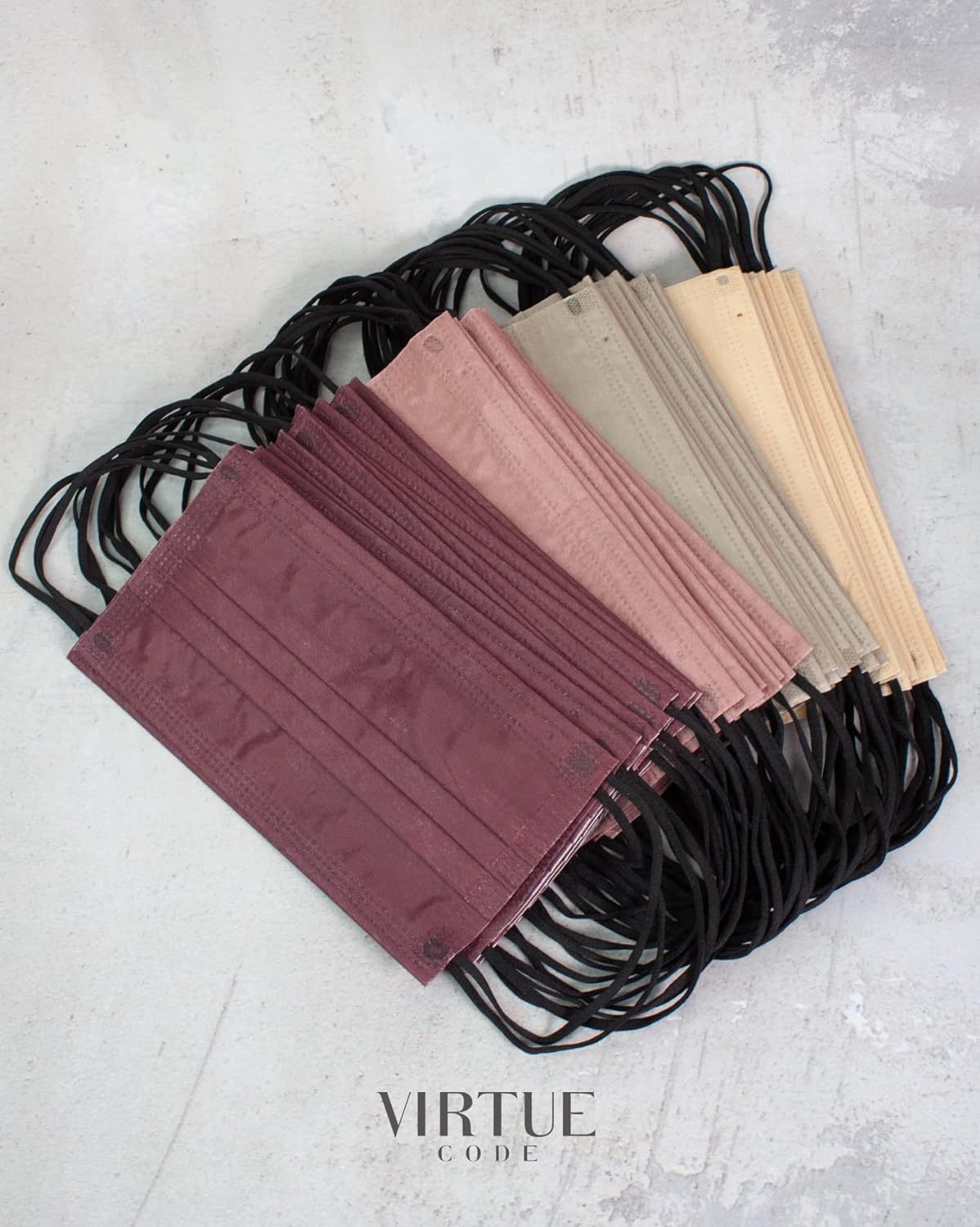 VIRTUE CODE 50 Disposable Face Masks for Men and Women. Face Mask with Elastic Ear Loops image number 5