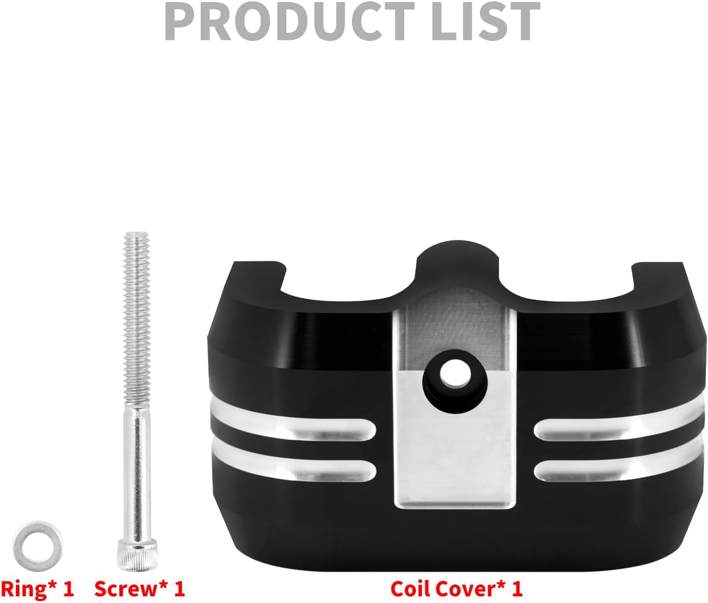 Ignition Coil Cover Aluminum Fit for Harley Softail Breakout FXBR Fat Boy FLSTF Street Bob FXDB Low Rider S FXLRS 18-2025 Road King FLHR Road Glide FLTR 2023&ndash;2025 Black Frame Chrome Lines image number 2