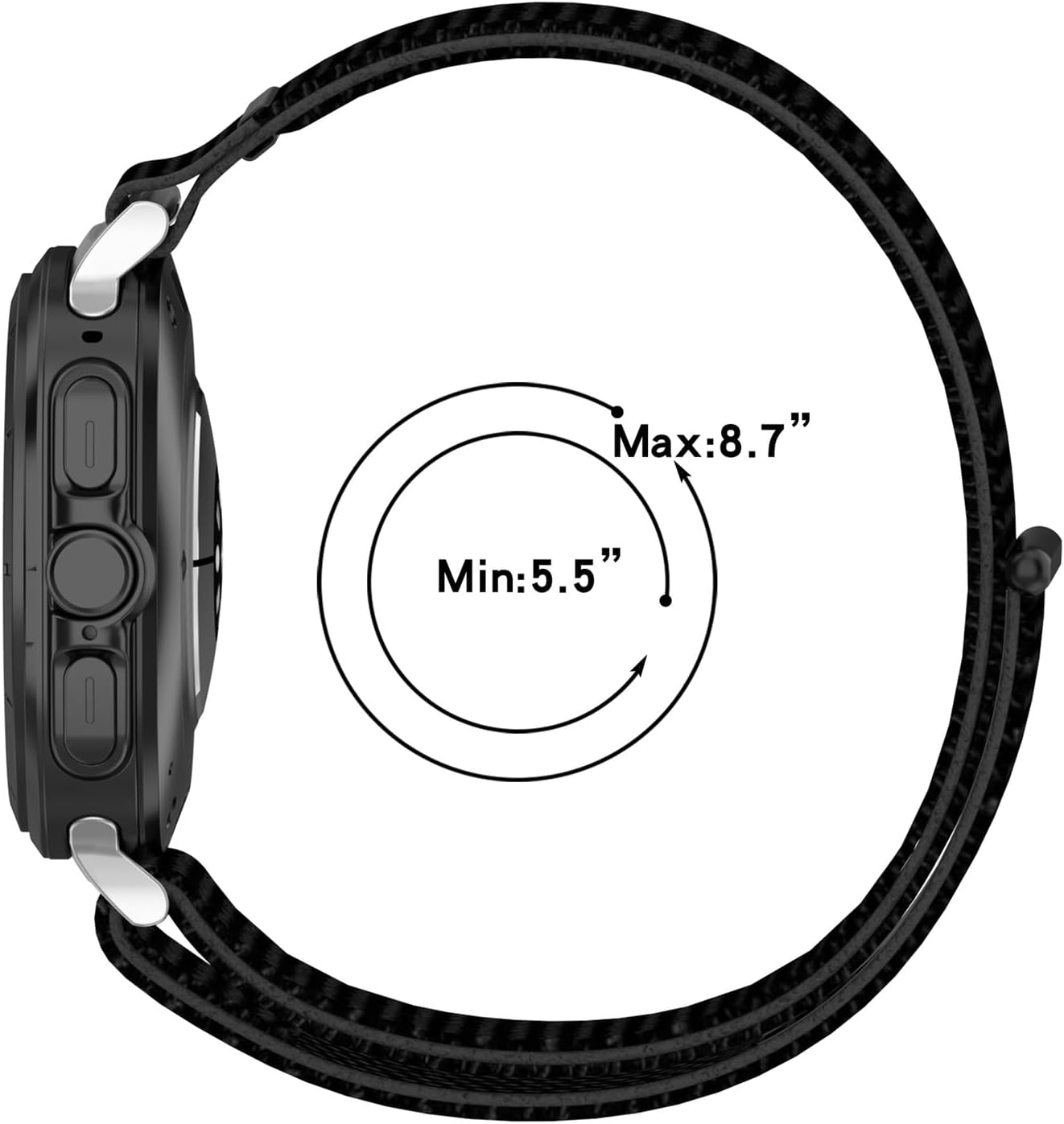 Vevexiao No Gap Nylon Strap Compatible with Samsung Galaxy Watch 7 Ultra Band, Woven Nylon Sport Replacement Bands for Galaxy Watch 7 Ultra 47Mm Women Men Wristband image number 2