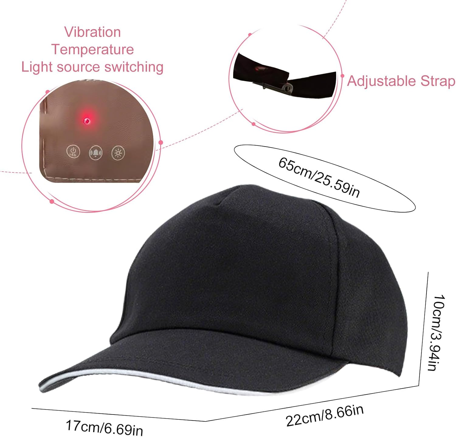 Catolsss Hair Growth Cap, LED Lamp Beads Therapy Cap 470 Nm 660 Nm 850 Nm Red and Blue Light Irradiation, Increases the Activity of Hair Follicles, Hair Care Anti-Hair Loss, Hair Growth Hat with Timi image number 1