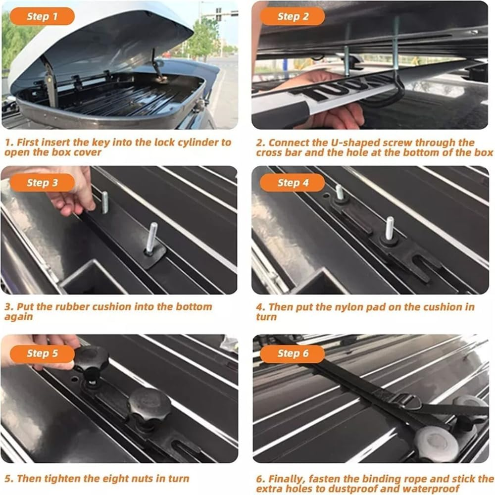 4PCS Universal Roof Box U-Bolt Clamps Cargo Carrier Roof Rack Bracket Van Mounting image number 1