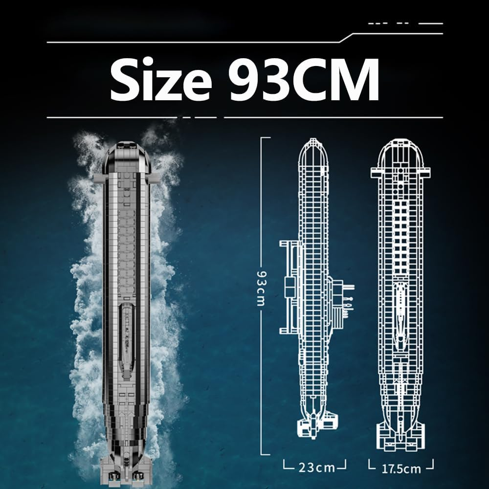 DUANT 628020 Typhoon Class 941 Nuclear Submarine Building Block Set, 4474 Pieces Military Warship Nuclear Submarine Construction Kit, Collectable Submarine Model Toys and Gifts