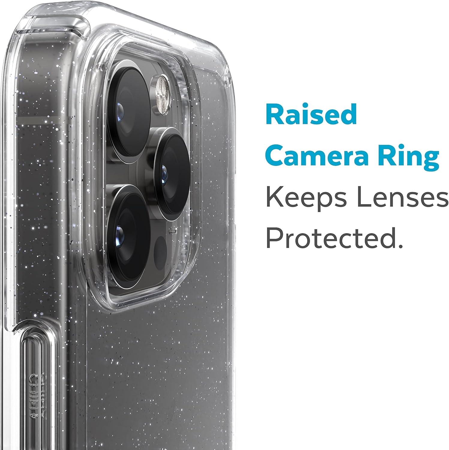 Speck Clear Iphone 14 Pro Max Case - Drop Protection with Scratch Resistant Dual Layer Slim Phone Case for 6.7 Inch Iphones 14 Pro Max - Anti-Yellowing & Anti-Fade Case - Platinum Glitter Gemshell image number 5