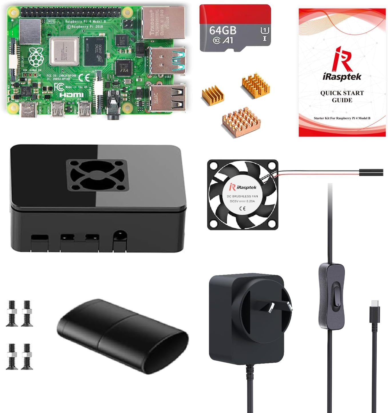 Irasptek Starter Kit for Raspberry Pi 4B 4GB Ram-Pre-Loaded with 64GB Edition Raspberry Pi OS image number 4