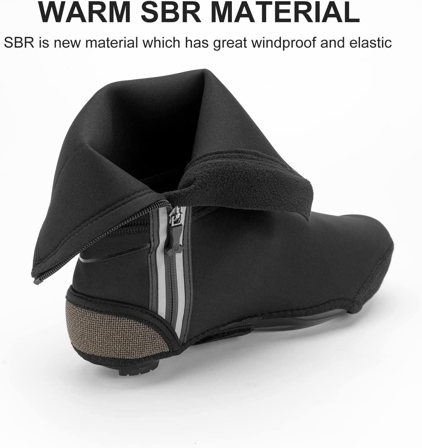 ROCKBROS Cycling Shoe Covers Winter Shoes Cover Warmer Water Resistant Thermal Bike Shoes Cover Windproof Bicycle Overshoes Shoescover for Men Women image number 6