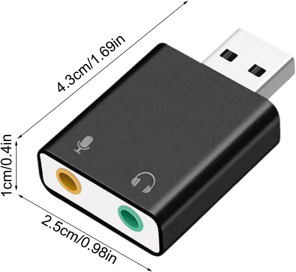 USB Sound Card, USB Card Adapter | USB 3.5Mm Stereo Adapter, Plug and Play Sound Card Accessories, USB Card Devices for Laptop Computer image number 4