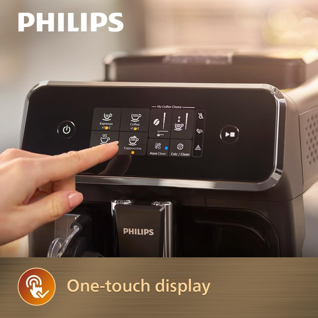 Philips Series 2200 Fully Automatic Espresso Machine with Lattego, 3 Beverages, Touch Display, Glossy Black (EP2231/40) image number 3